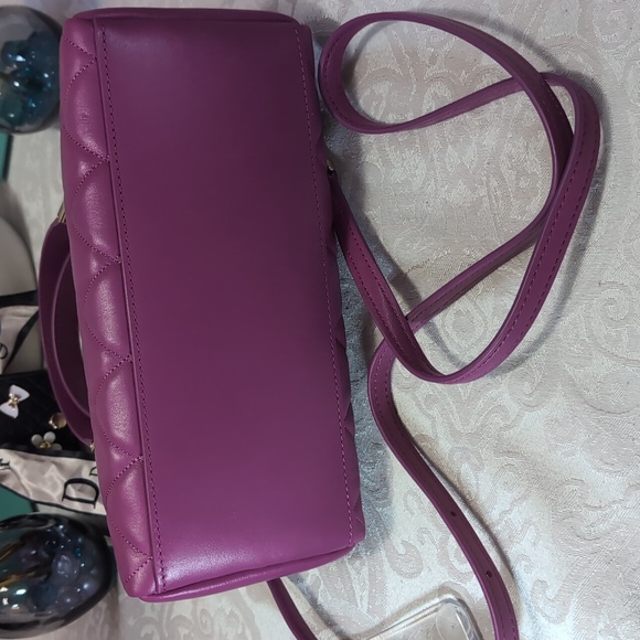 Kate Spade Purple Satchel with Quilted Leather and Gold Accents - Picture 5 of 6